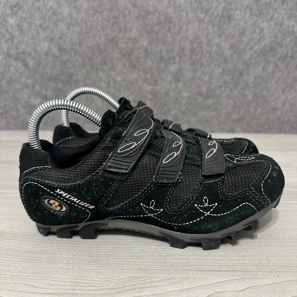 Specialized Riata Mountain Bike Shoes Womens 7.5 Black Pink‎ Hook Loop Cycling